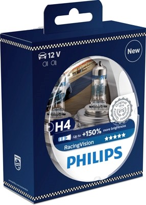 12342RVS2 Set 2 Becuri PHILIPS H4 12v 55w Racing Vision+150% PHILIPS 