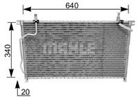 AC 185 000S Condensator, climatizare MAHLE 