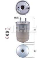 KL 752/2D filtru combustibil MAHLE 