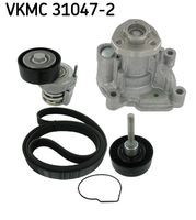 VKMC 31047-2 Pompa apa + Set curea transmisie cu caneluri SKF 